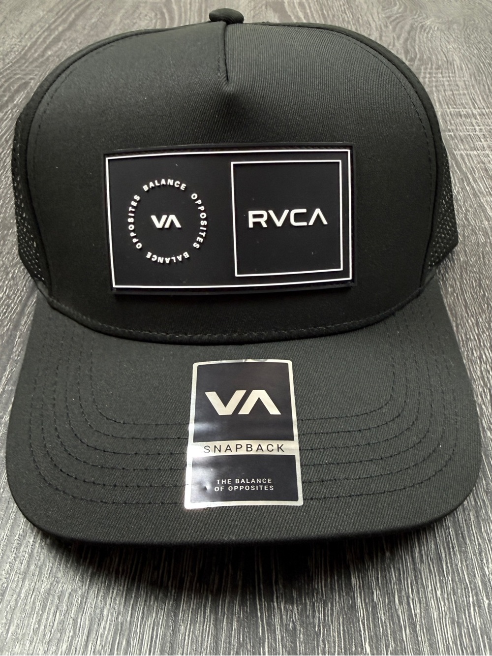 RVCA Amped Up Trucker Hat Black Snapback Cap New With Tags